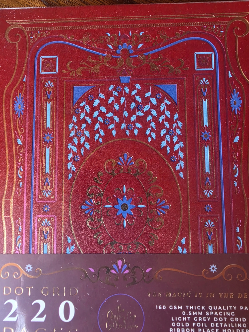 Elegant Red Dot Grid Notebook A5 Gold Foil Detailing The Quirky Cup Collective - Picture 7 of 7